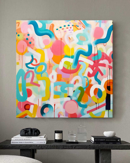 Vibrant Abstract Oil Painting for Modern Home Decor