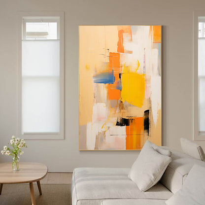 Vibrant Abstract Oil Painting with Bold Colors for Modern Home Décor