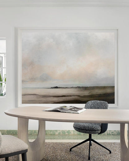 Serene Modern Landscape Oil Painting for Home Decor and Art Collection