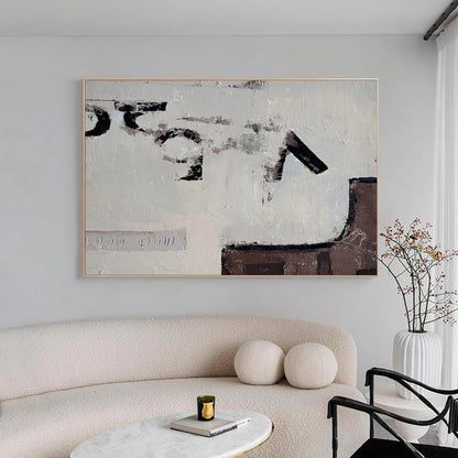 Contemporary Abstract Oil Painting with Neutral Tones for Modern Decor