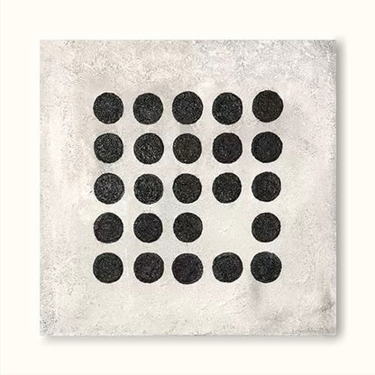 Contemporary Minimalist Geometric Black Dot Artwork for Modern Home Décor