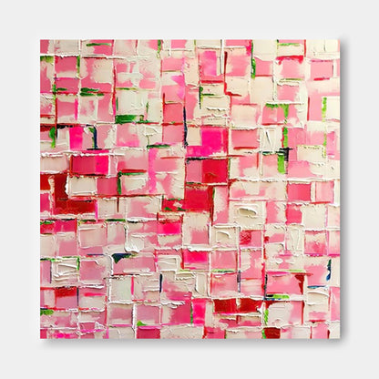 Vibrant Pink Abstract Oil Painting for Modern Home Décor