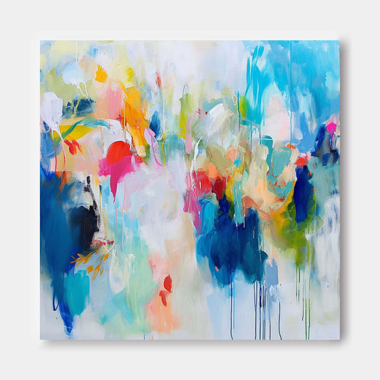 Vibrant Abstract Oil Painting for Colorful Home Decor and Modern Art Enthusiasts