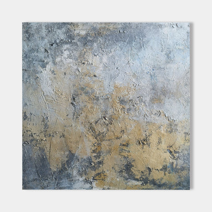 Modern Yellow and Grey Abstract Oil Painting for Contemporary Home Decor