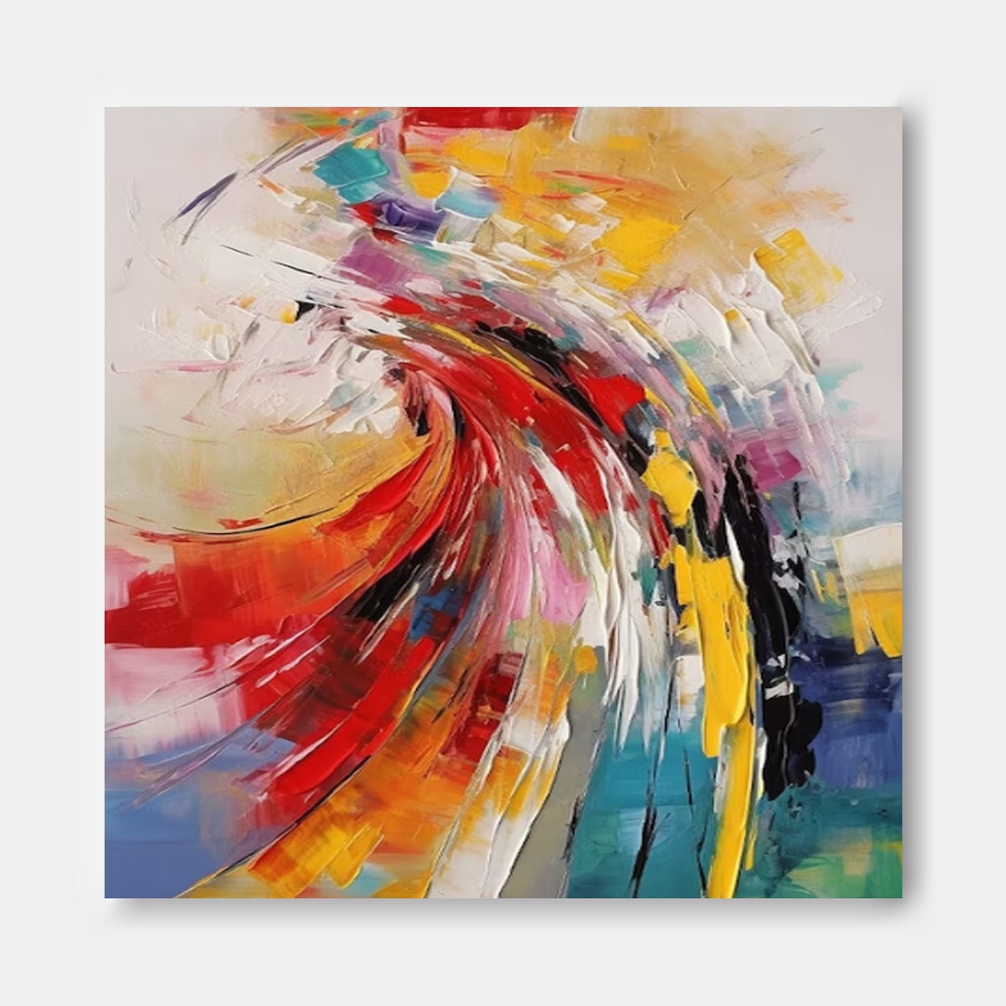 Vibrant Abstract Oil Painting for Modern Home Decor and Artistic Expression