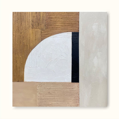 Contemporary Minimalist Geometric Oil Painting for Modern Home Decor