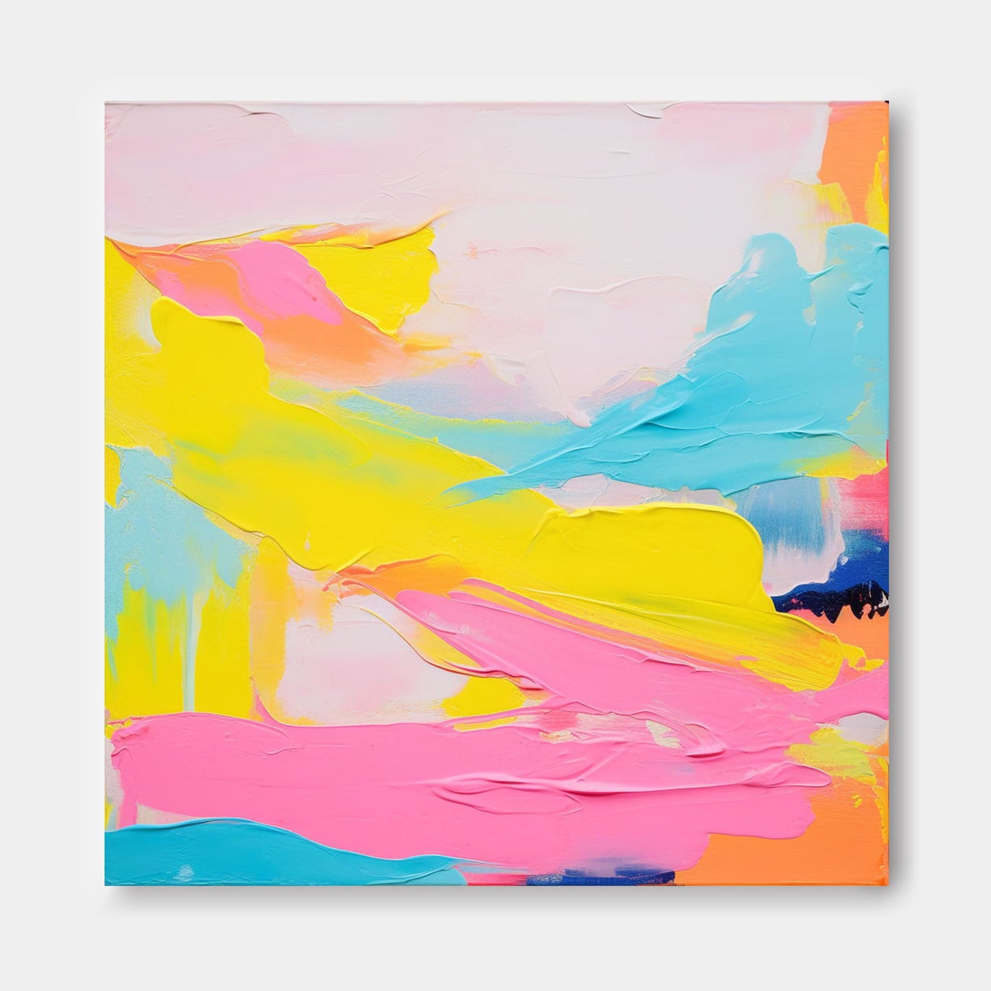 Vibrant Abstract Oil Painting with Bold Colors for Modern Decor