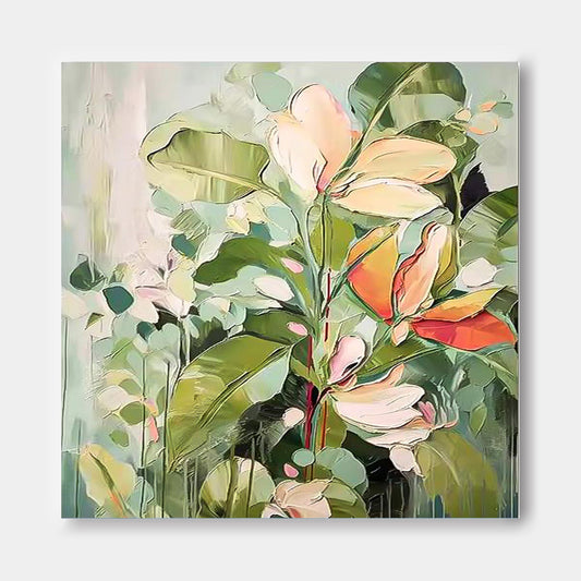 Vibrant Floral Oil Painting for Modern Home Decor and Artwork Collection