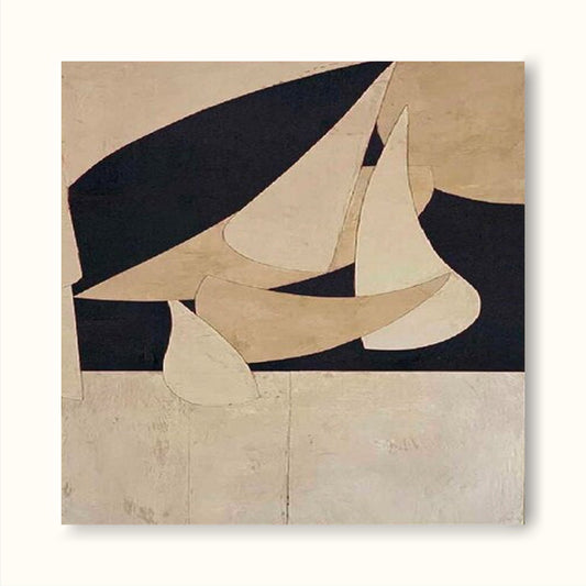Elegant Minimalist Abstract Oil Painting for Modern Home Decor