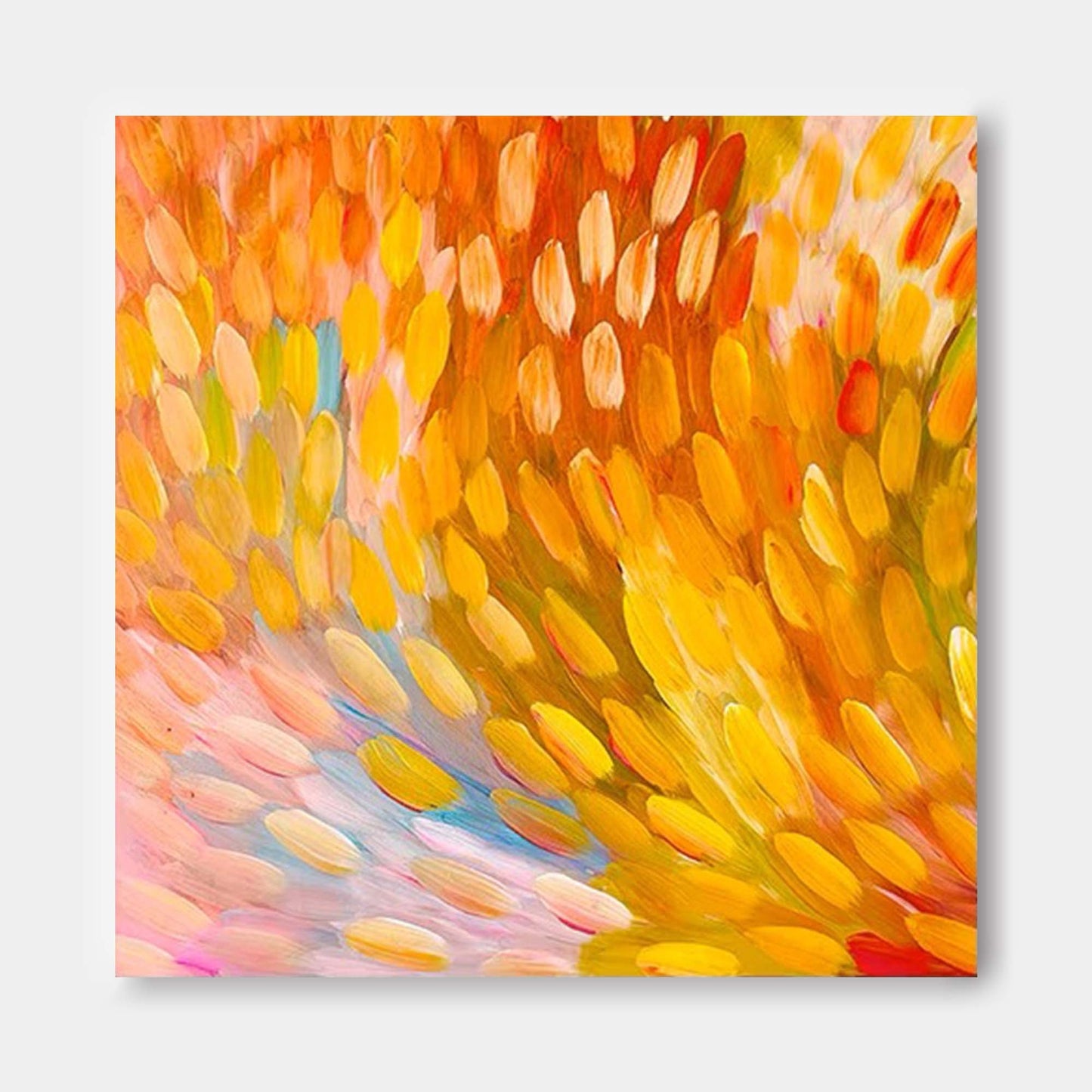 Vibrant Abstract Oil Painting with Bright Colors for Modern Home Decor