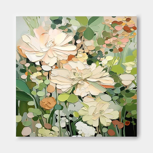 Elegant Floral Oil Painting for Home Decor - Vibrant Flower Canvas Art