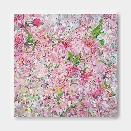 Vibrant Pink Floral Canvas Art for Elegant Home Decor
