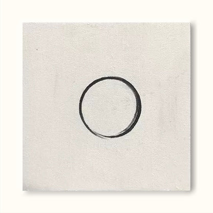 Contemporary Minimalist Circle Oil Painting for Modern Home Decor