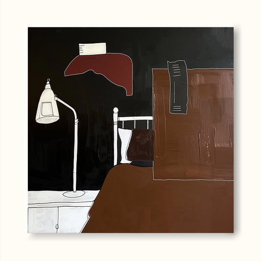 Contemporary Vintage Abstract Oil Painting for Modern Home Decor