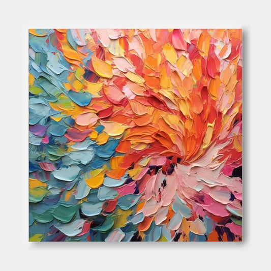 Colorful Abstract Swirl Oil Painting for Vibrant Home Decor and Art Collection