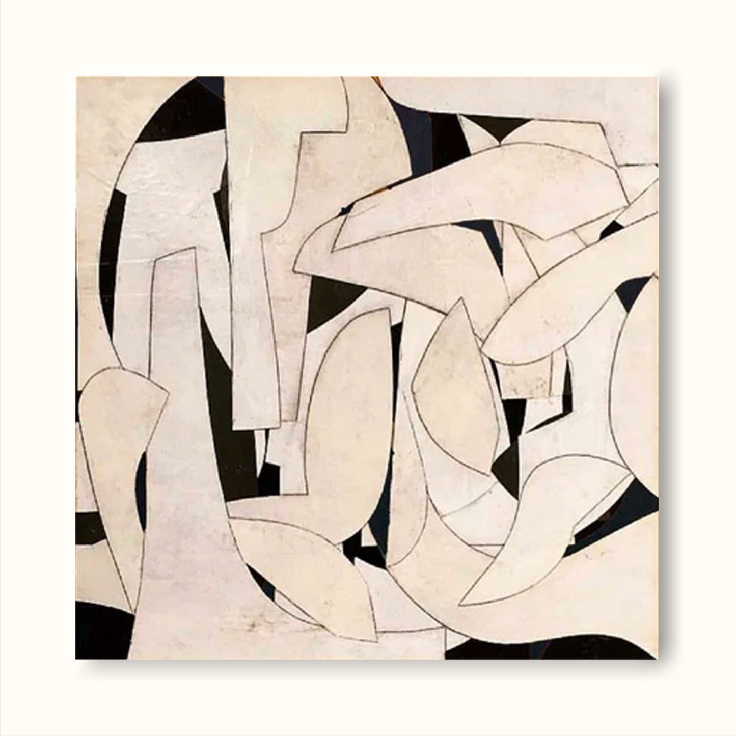 Elegant Minimalist Abstract Oil Painting for Modern Home Decor