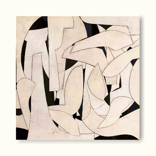 Elegant Minimalist Abstract Oil Painting for Modern Home Decor
