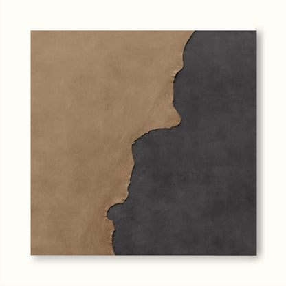 Contemporary Minimalist Oil Painting with Earthy Tones and Abstract Design