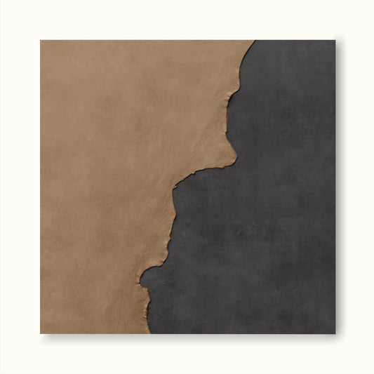 Contemporary Minimalist Oil Painting with Earthy Tones and Abstract Design