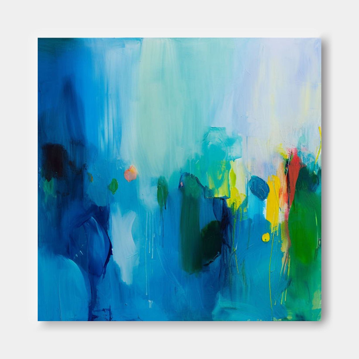 Vibrant Blue Abstract Oil Painting for Modern Home Decor and Art Enthusiasts