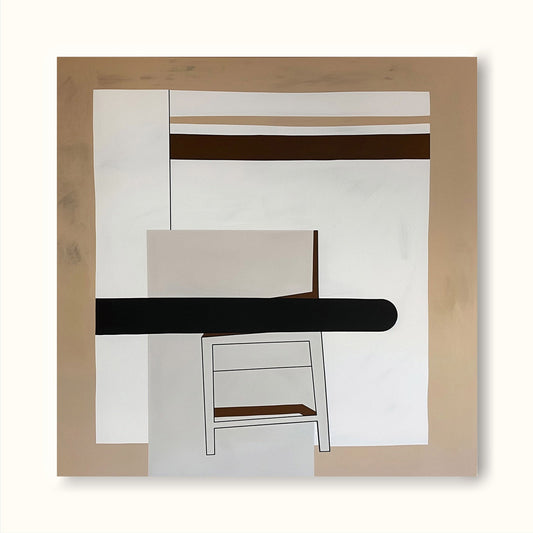 Contemporary Abstract Wall Art with Geometric Shapes and Earthy Tones