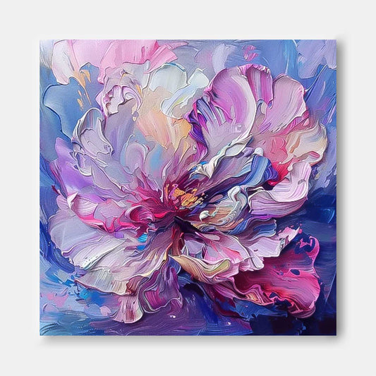 Vibrant Floral Oil Painting - Abstract Art for Home Decor and Elegant Gift