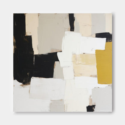 Contemporary Abstract Oil Painting with Bold Textures and Earthy Tones