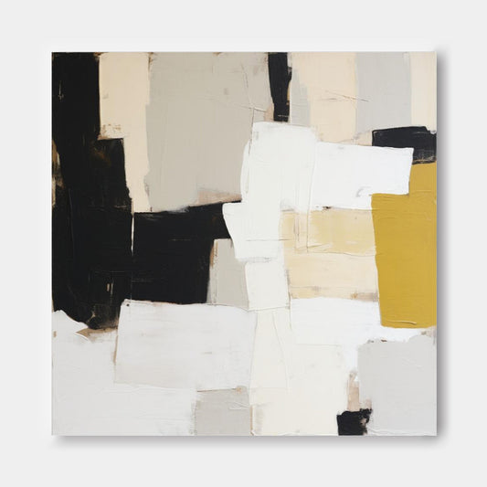 Contemporary Abstract Oil Painting with Bold Textures and Earthy Tones