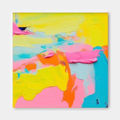 Vibrant Abstract Oil Painting with Bold Colors for Modern Home Decor