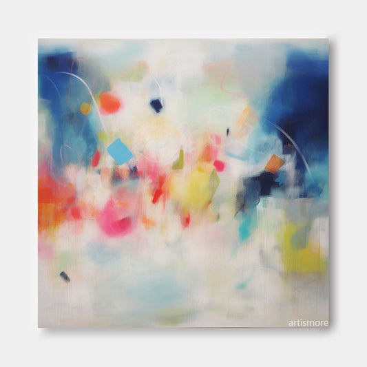 Vibrant Abstract Oil Painting for Modern Home Decor and Art Lovers