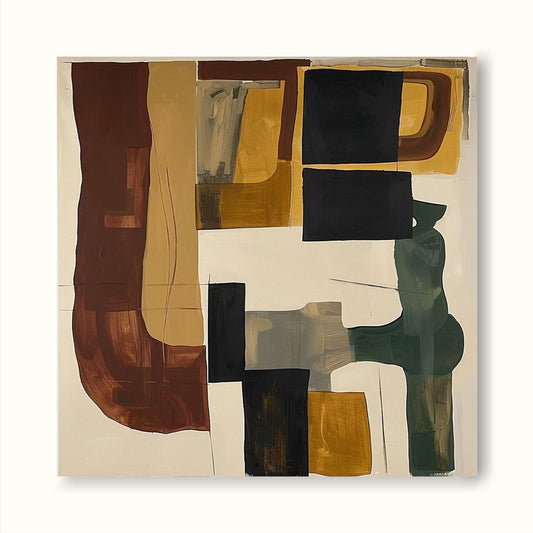 Contemporary Vintage Abstract Oil Painting for Modern Home Decor