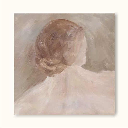 Elegant Minimalist Oil Painting of a Woman's Silhouette