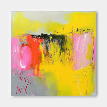 Vibrant Abstract Oil Painting with Bold Colors for Modern Home Decor