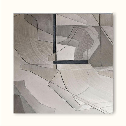 Contemporary Minimalist Geometric Oil Painting for Modern Home Decor