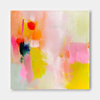 Vibrant Abstract Oil Painting - Colorful Canvas Wall Art for Modern Decor