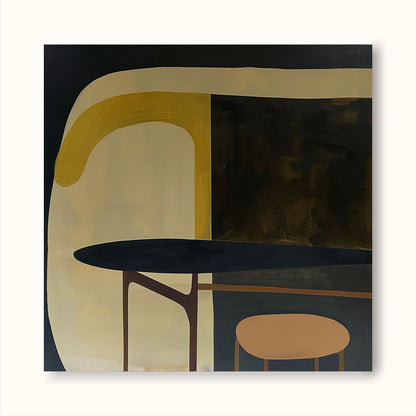 Contemporary Vintage Abstract Oil Painting for Modern Home Decor