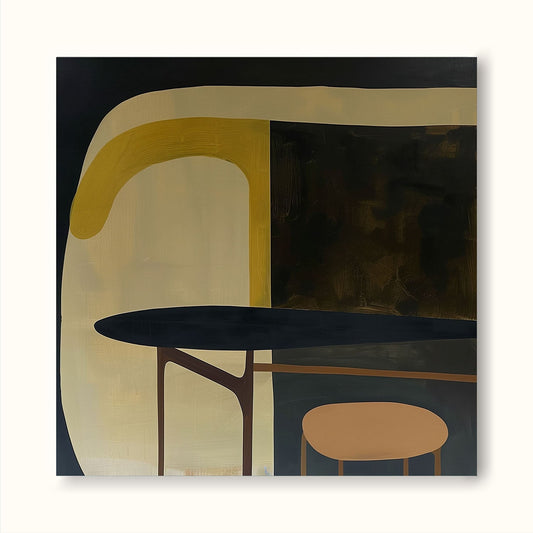 Contemporary Vintage Abstract Oil Painting for Modern Home Decor