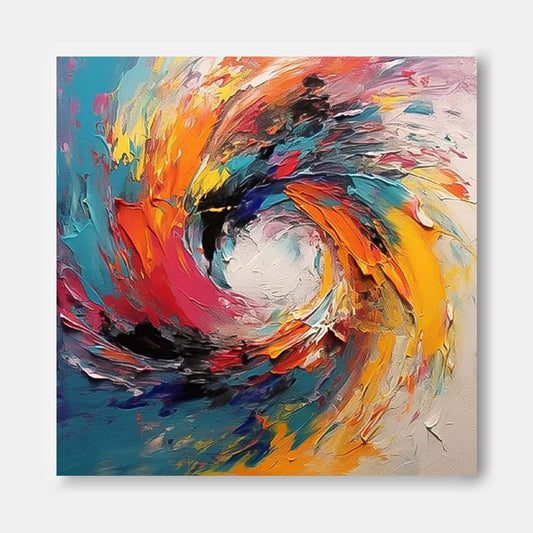 Vibrant Abstract Swirl Oil Painting for Modern Home Décor and Art Enthusiasts