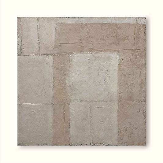 Neutral Minimalist Abstract Oil Painting for Contemporary Home Decor