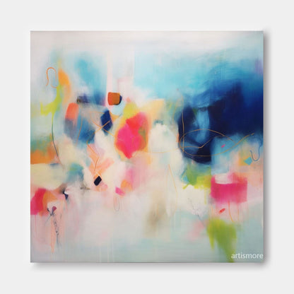 Vibrant Abstract Oil Painting for Modern Home Decor and Art Lovers