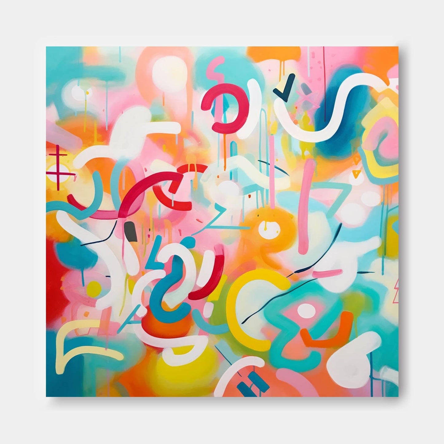 Vibrant Abstract Oil Painting - Colorful Modern Artwork for Contemporary Decor