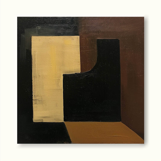 Modern Abstract Geometric Oil Painting for Contemporary Home Decor