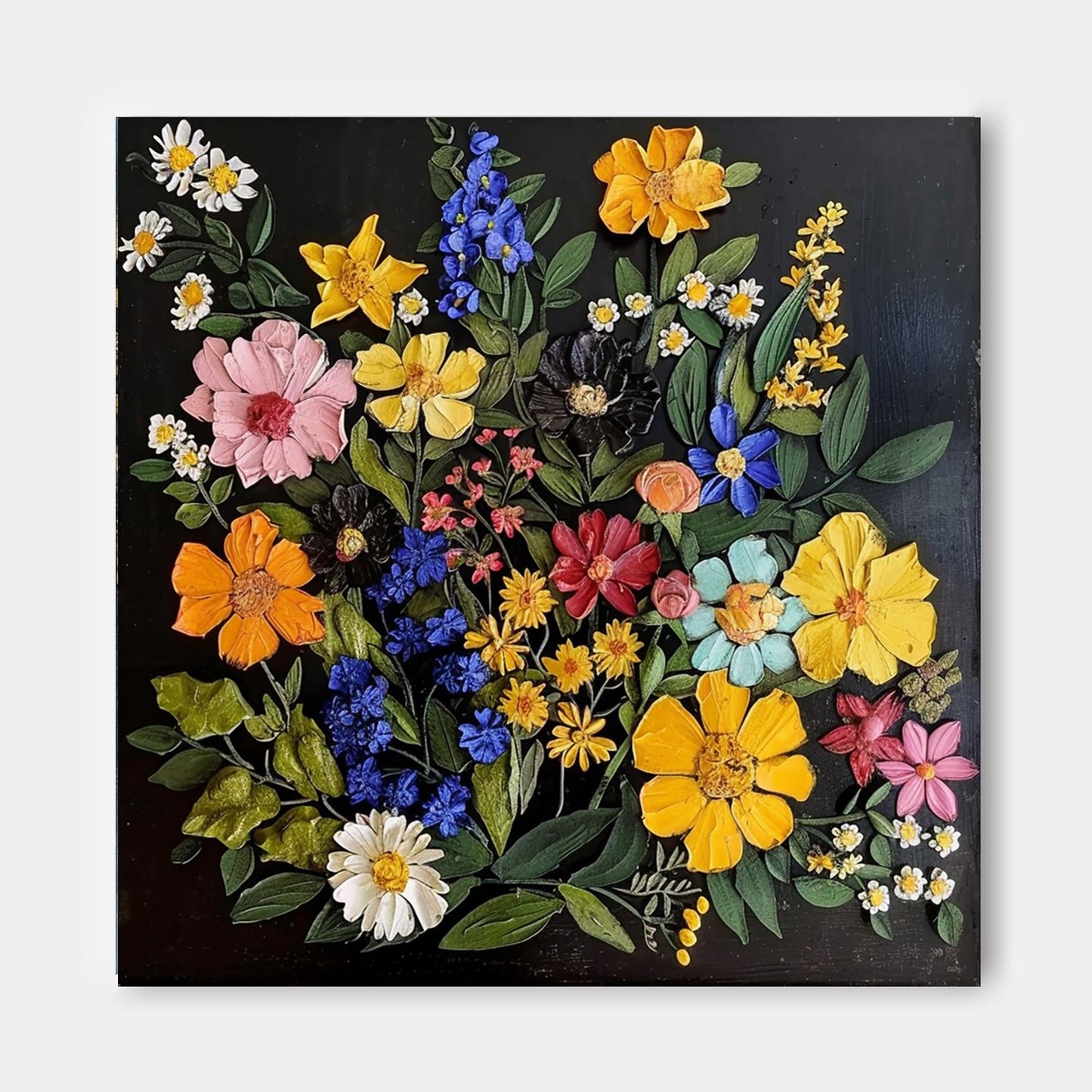 Vibrant Floral Oil Painting for Home Décor and Art Lovers