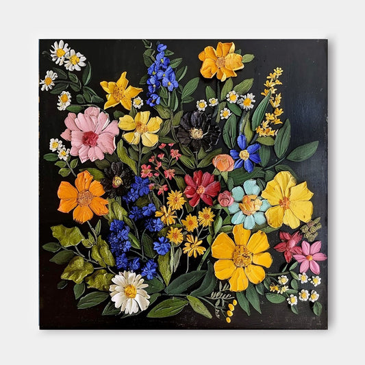 Vibrant Floral Oil Painting for Home Décor and Art Lovers