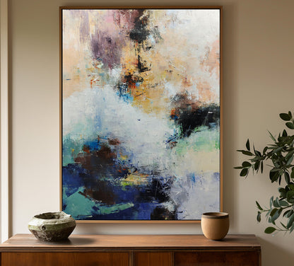 Vibrant Modern Abstract Oil Painting for Contemporary Home Decor