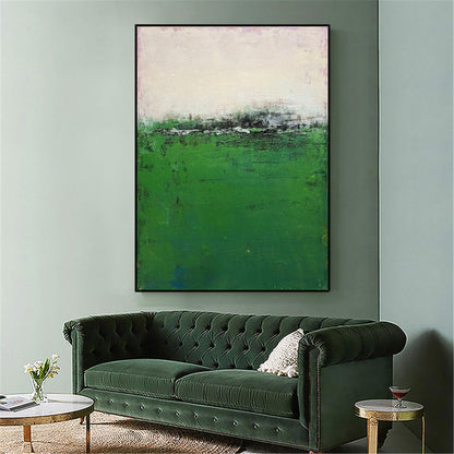 Contemporary Green Abstract Oil Painting for Modern Home Decor