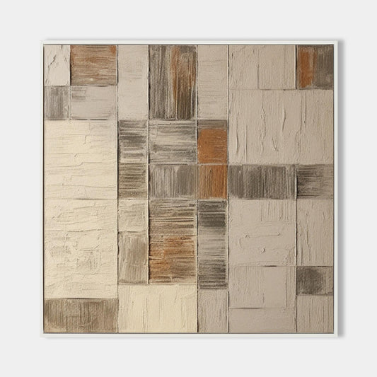 Serene Wabi-Sabi Abstract Oil Painting for Modern Wall Decor