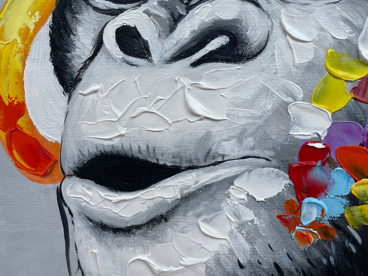 Vibrant Chimpanzee Portrait in Headphones - Colorful Urban Art for Modern Spaces