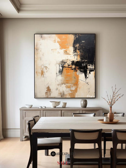 Contemporary Abstract Oil Painting with Bold Colors and Texture