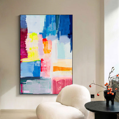 Vibrant Abstract Oil Painting for Modern Home Decor and Colorful Wall Art